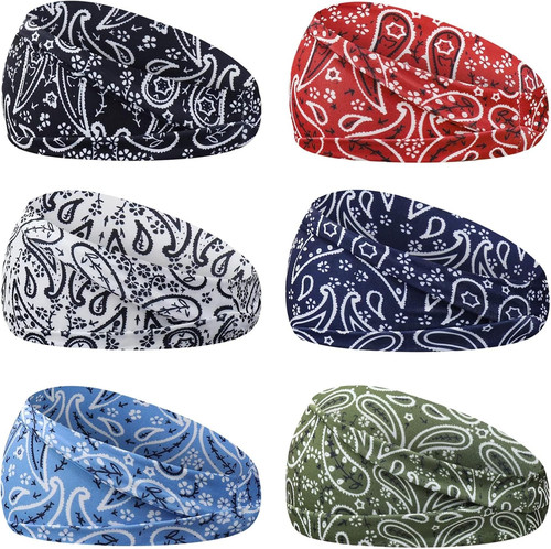 6pcs headbands paisley - headbands,